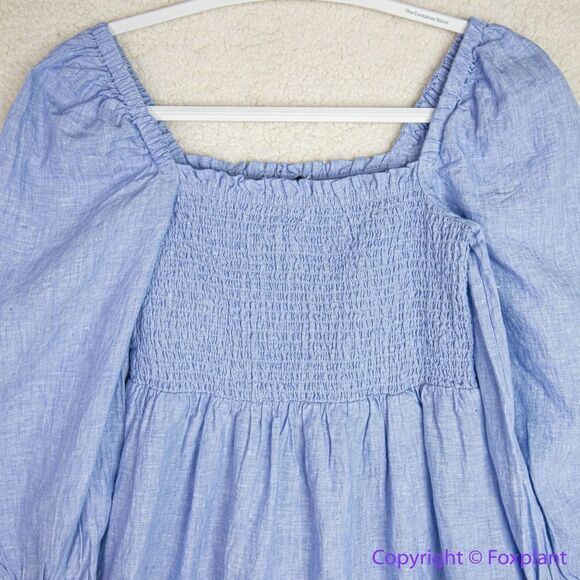 NEW J. the tall Crew Linen daydream dress in French‎ blue, tall MT - Picture 5 of 16